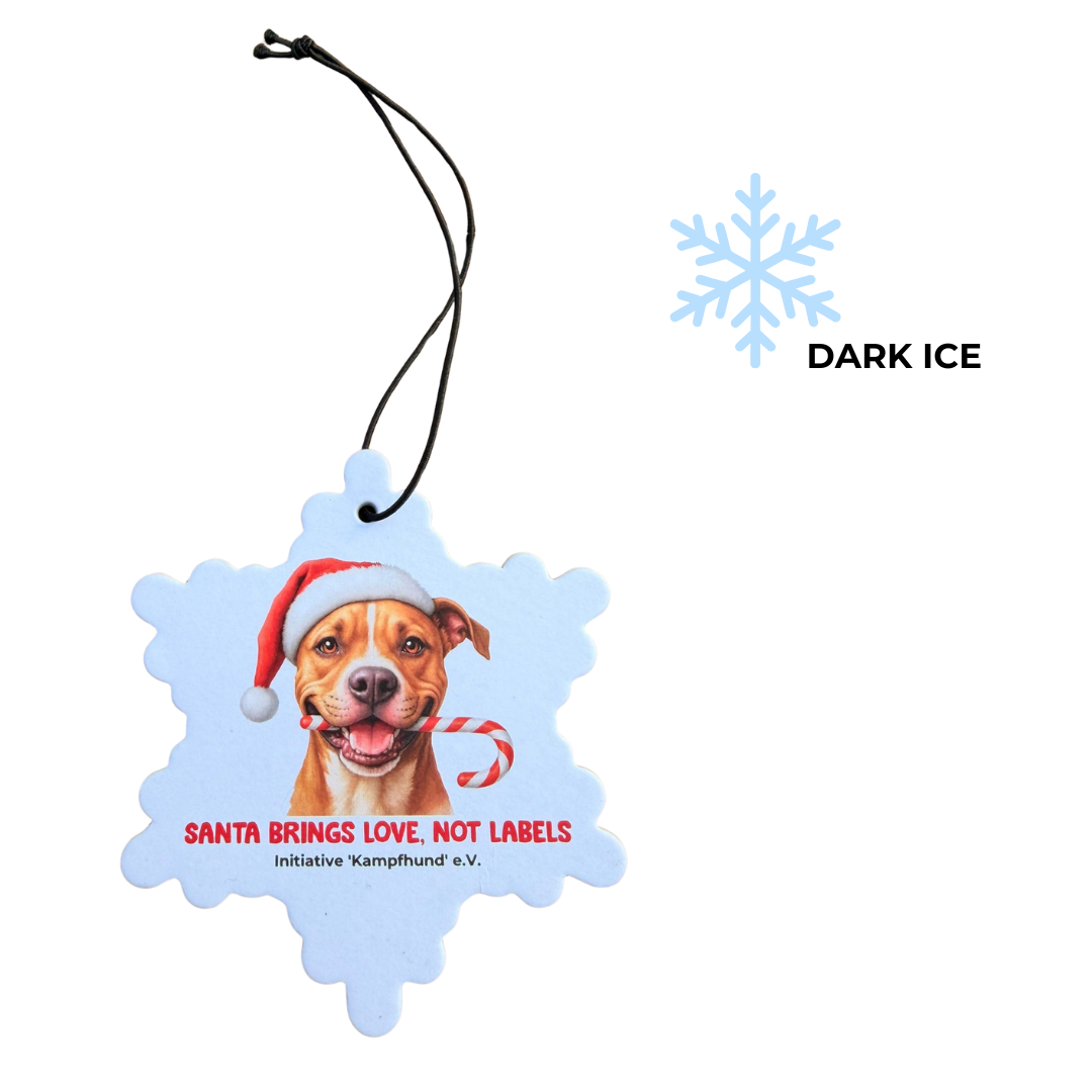Duftbaum für dein Auto – Christmas Edition „Santa Brings Love, Not Labels“ (Duftrichtung Dark Ice)